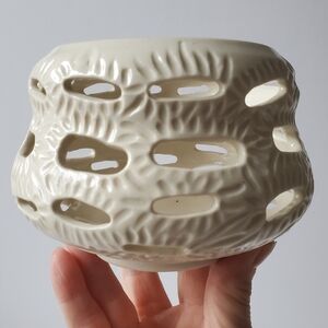 Signed Studio Pottery Boho Art Vase Candle Holder Vintage 1998